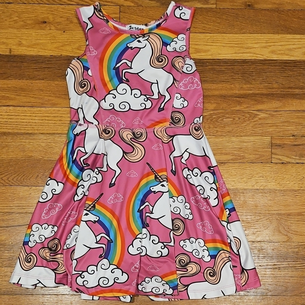 JXSTAR Pink Unicorn Kids Dress